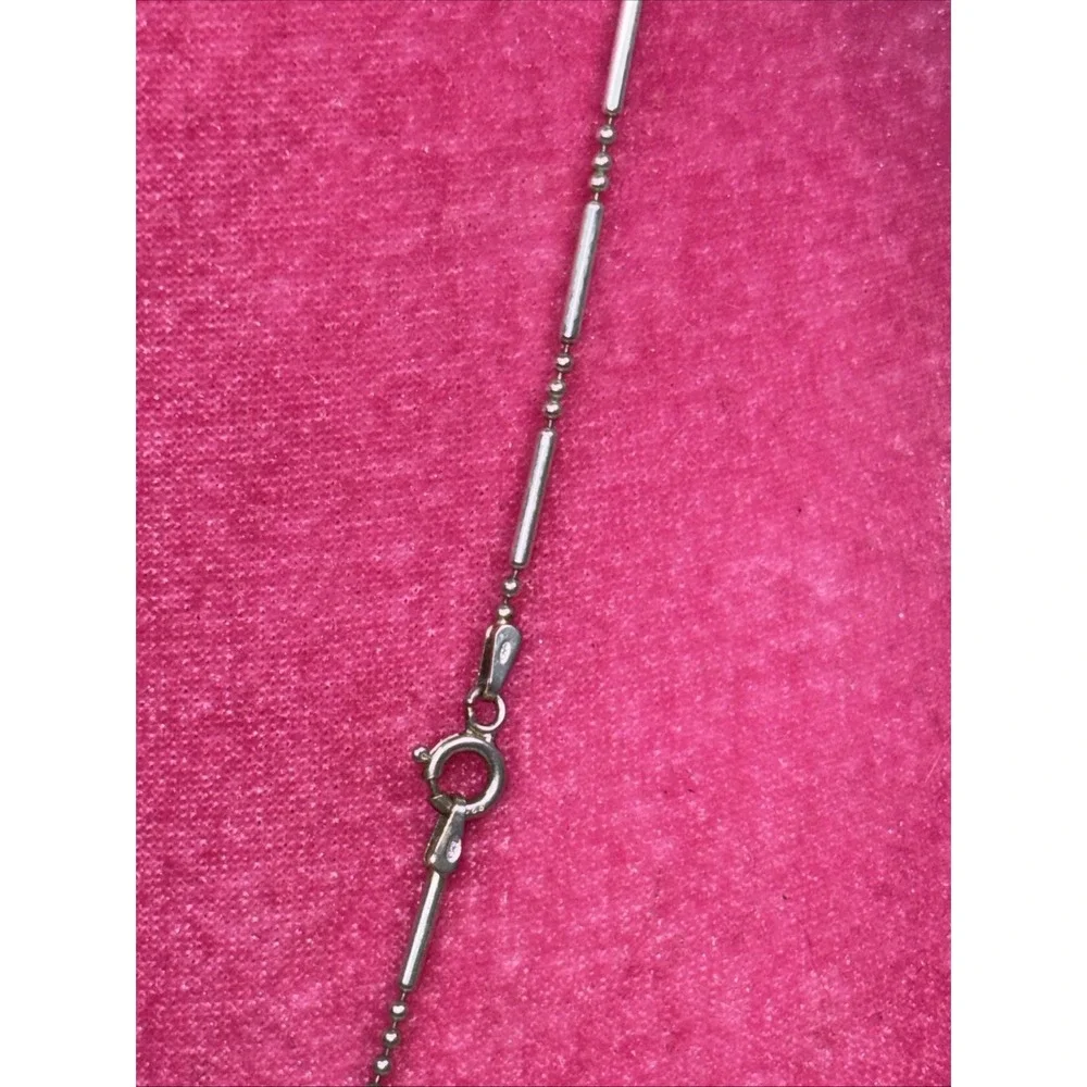 Italy 925 Sterling Silver Bead And Bar Chain Necklace 30